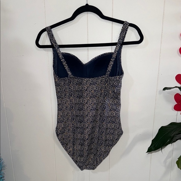Navy and Gold Patterned Swimsuit - Picture 4 of 7
